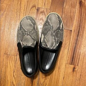 Ecco Men's Snakeskin Pattern Loafers - Black and Gray